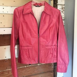 Ann Taylor Pink Leather Jacket